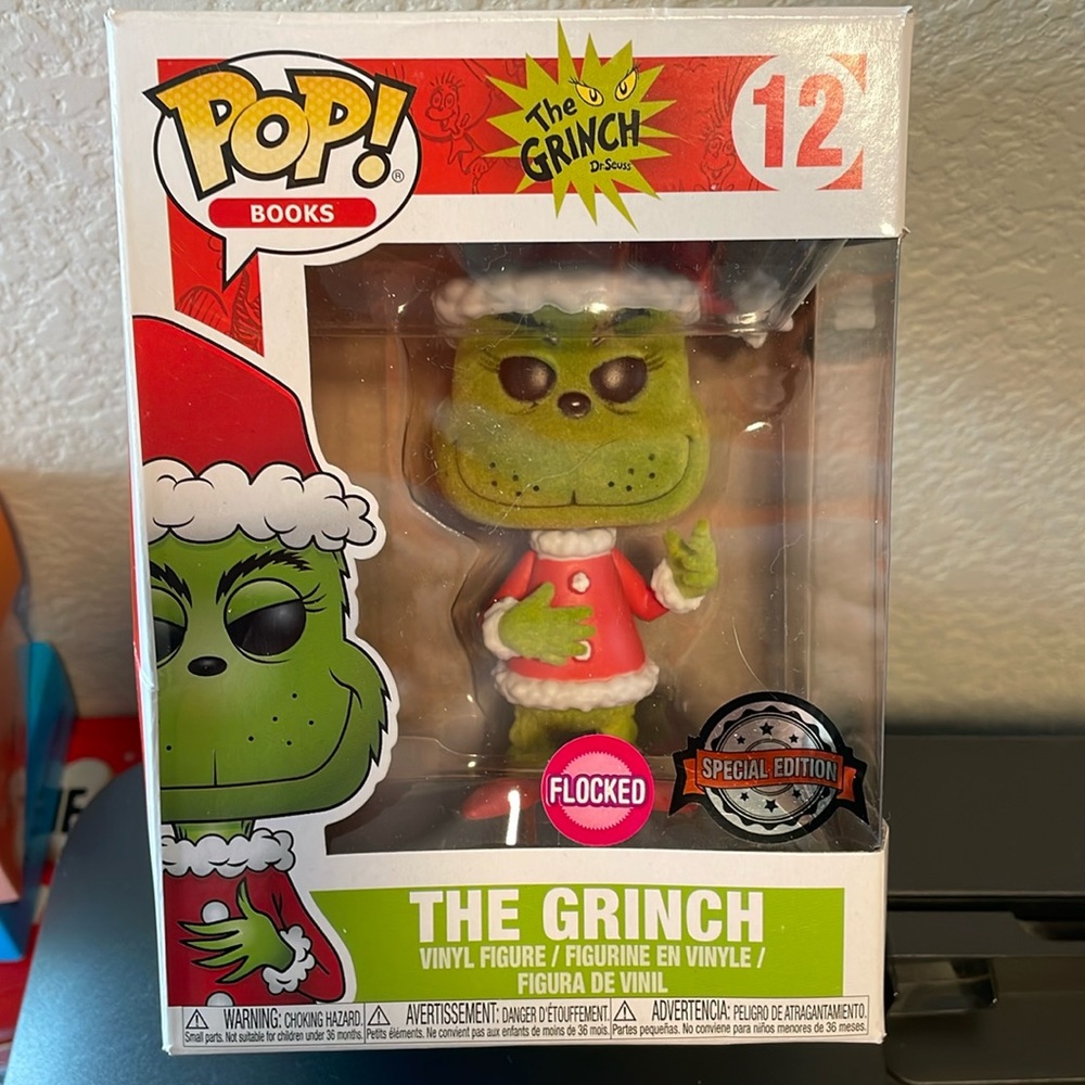 Flocked Grinch funko pop special edition